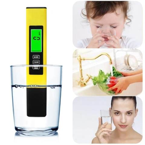 Tester profesional calitate apa 3 in 1, TDS, EC si temperatura, galben [6]