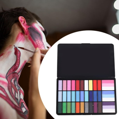 Set vopsele fata si corp, 39 culori, activare cu apa, non-toxic, machiaj artistic, 18.5 x 11.7 x 1.5 cm, multicolor [1]