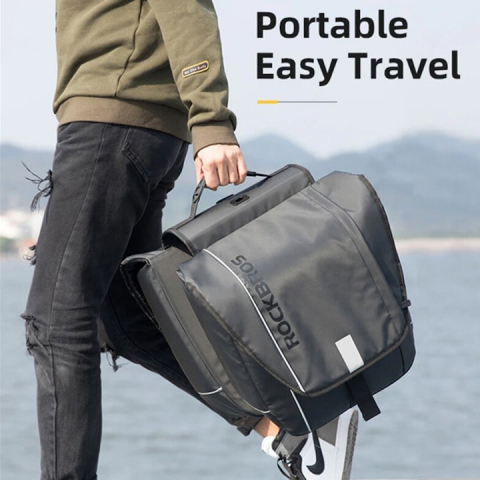 Geanta dubla pentru bicicleta, impermeabila, 30l, 36 x 35 x 40 cm, negru [3]