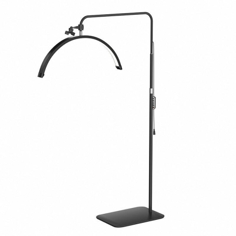 ECHIPAMENTE FOTO - Lampa cosmetica tip semiluna, LED, 40 W, 2500 lm, 320 LED-uri, lumina calda/rece/neutra, inaltime 139-184 cm, negru