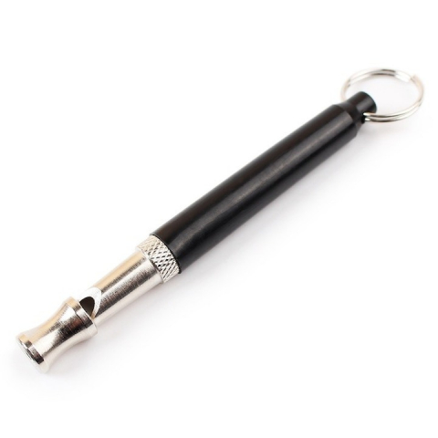 CASA & GRADINA - Fluier de dresaj pentru caini, lungime 8 cm, metal/plastic, negru/argintiu