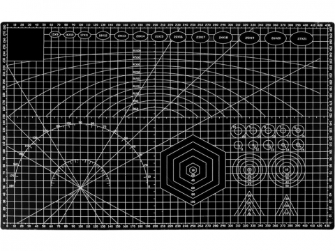 CASA & GRADINA - Placa pentru taiere precisa, modelare, fata-verso, cu auto-vindecare A3, 30 x 45 cm, scara clar vizibila, negru