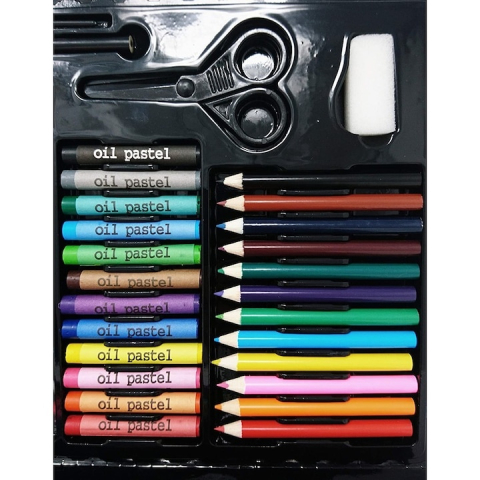 Set pictat si desen, 86 piese, gentuta depozitare tip valiza, 33.5 x 3.5 x 27 cm – complet, colorat si ideal pentru copii pasionati de arta [5]