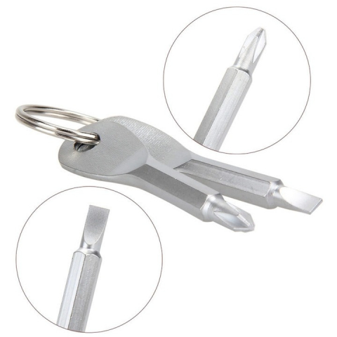 Set 2 surubelnite, inox, lungime 62 mm, tip breloc, argintiu [3]