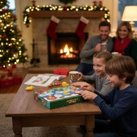 Calendar advent pentru copii, 24 jucarii squishy, antistres, 22.5 x 5 x 31 cm, multicolor [5]