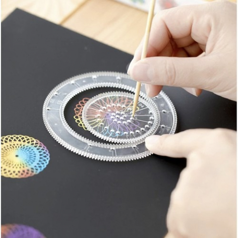 Set pentru desen, spirograf, sabloane transparente, 35 piese [9]