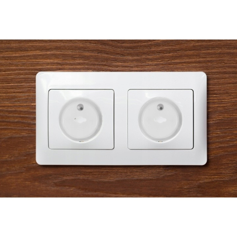 Set 12 protectii prize, 2 chei, pentru siguranta copiilor, plastic, 2.3 x 3.7 cm, alb [4]