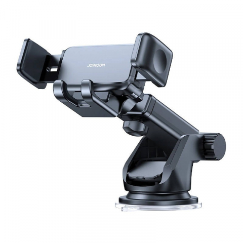 Suport auto telefoane - Suport auto pentru telefon, montare pe bord, cu ventuza, reglabil, universal, 80 x 49 x 62 mm, negru