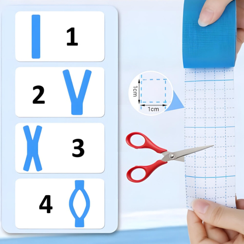 Set 4 benzi kinesiologice, bumbac, impermeabile, sustinere si protectie, ameliorarea durerii, pentru sportivi, elastice, respirabile, 5 m x 5 cm, multicolor [7]