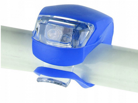 Set 2 lampi silicon pentru bicicleta, cu lumina alba, 3 moduri de luminare, impermeabile, albastru [1]