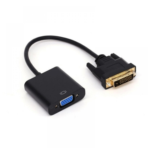 Diverse - Cablu adaptor, convertor de la DVI-D 24+1 tata la VGA 15 pini mama, negru