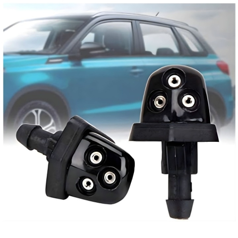 Set 2 duze pentru spalare parbriz, model universal, jet reglabil, plastic, negru [3]
