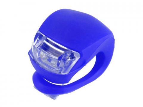 Set 2 lampi silicon pentru bicicleta, cu lumina alba, 3 moduri de luminare, impermeabile, albastru [2]