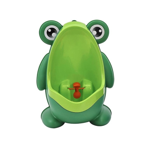 Crestere copil - Olita tip pisoar, pentru copii, montare pe perete prin ventuze, plastic PP, model broasca, usor de curatat, 20.5 x 27.5 cm, verde