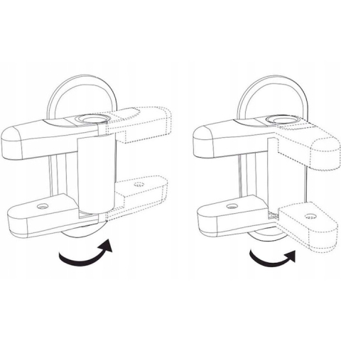 Set 2 bucati sistem de siguranta pentru copii, blocare maner, ABS, autoadeziv, montare pe usi, ferestre, 12 x 5 x 7.5 cm, alb [3]