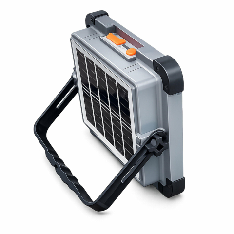Proiector LED, cu panou solar, 15 W, incarcare USB, USB-C, lumina calda/rece/neutra, magnetic, reglabil 180°, 21 x 17 x 5 cm [7]