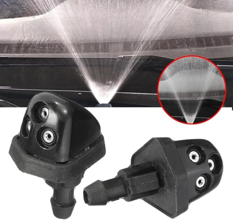 Set 2 duze pentru spalare parbriz, model universal, jet reglabil, plastic, negru [2]