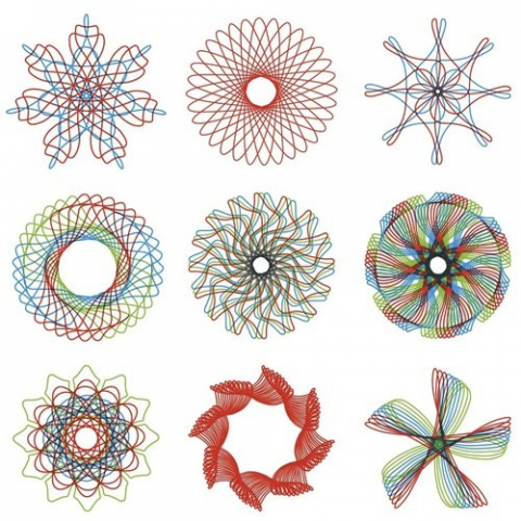 Set pentru desen, spirograf, sabloane transparente, 35 piese [7]
