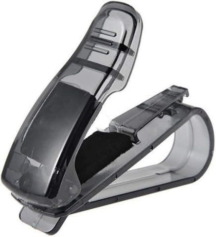 Suport auto pentru ochelari, montare pe parasolar, plastic, prindere cu clema, 2.9 x 7.5 x 2.5 cm, negru [4]