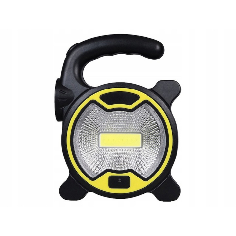 Camping - Lanterna camping, LED, lumina rece, 13 x 9.5 x 3 cm, forma ergonomica, 2 moduri de iluminare, negru/galben