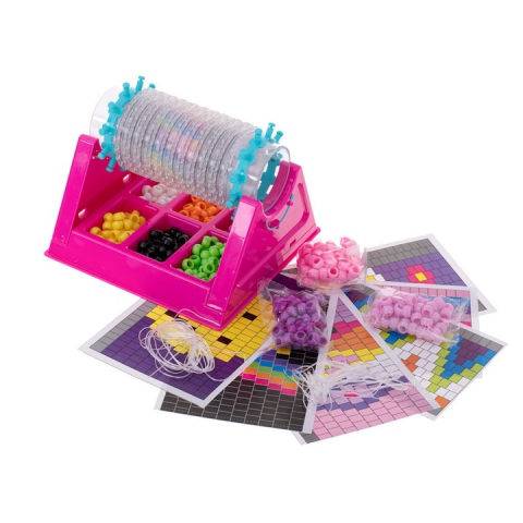 Alte jucarii copii - Set pentru bratari cu margele, 9 culori diferite, razboi de cusut - Multicolor