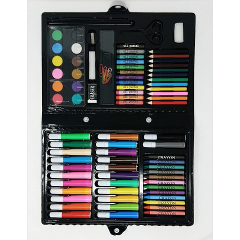 Set pictat si desen, 86 piese, gentuta depozitare tip valiza, 33.5 x 3.5 x 27 cm – complet, colorat si ideal pentru copii pasionati de arta [1]