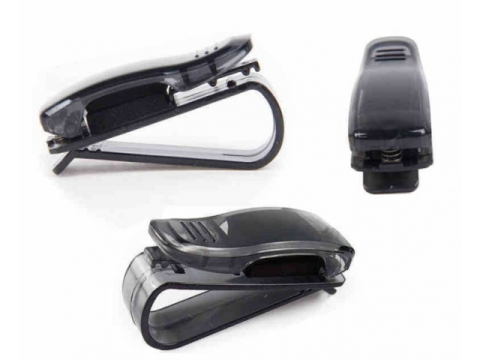 Suport auto pentru ochelari, montare pe parasolar, plastic, prindere cu clema, 2.9 x 7.5 x 2.5 cm, negru [11]