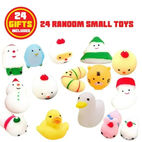 Calendar advent pentru copii, 24 jucarii squishy, antistres, 22.5 x 5 x 31 cm, multicolor [6]