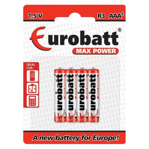 Set 4 baterii Eurobatt, AAA, R3, 1.5 V, fara mercur [3]