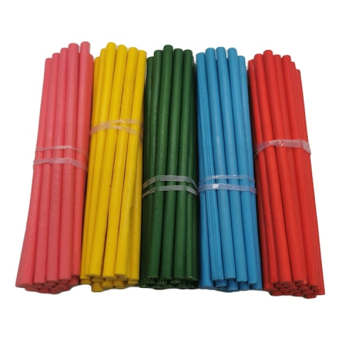 Set betisoare scolare din lemn, 100 piese, multicolor, 8 cm, pentru numarat, sortare si activitati Montessori [5]
