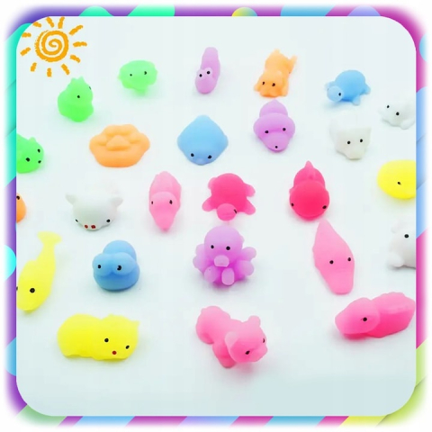 Set 50 jucarii antistres squishy, diverse modele si culori, senzoriale pentru copii, material moale si elastic, multicolor [13]