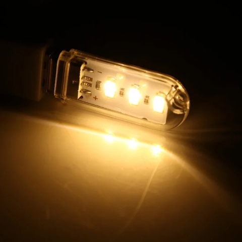 Kit iluminare USB si outdoor compact, mini lampa LED 3W 5V transparenta cu capac + lanterna carabiniera gri cu moduri multiple, lumina alba pentru utilizare zilnica [1]