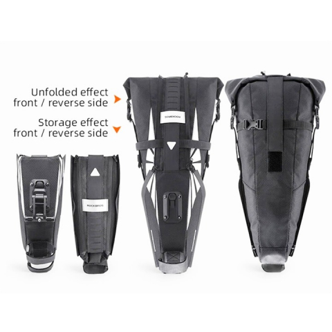 Geanta pentru bicicleta, impermeabila, 8l, 46 x 26 x 14 cm, negru [2]