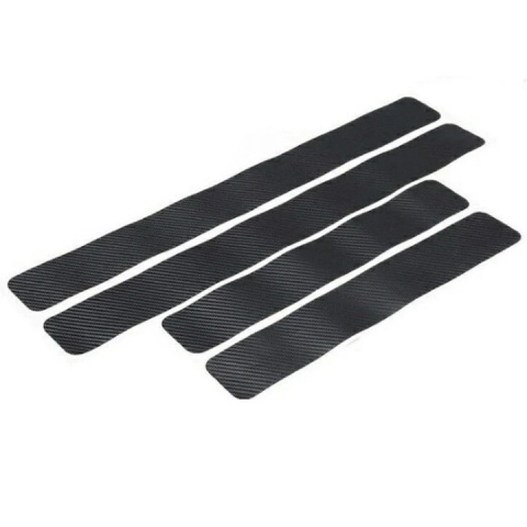 Set 4 benzi de protectie praguri auto, carbon, universal, racleta inclusa, 6.8 x 40/60cm, negru [11]