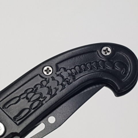 Briceag pentru supravietuire, camping, otel inoxidabil, model scorpion, maner ergonomic, 15.5 cm, negru [9]