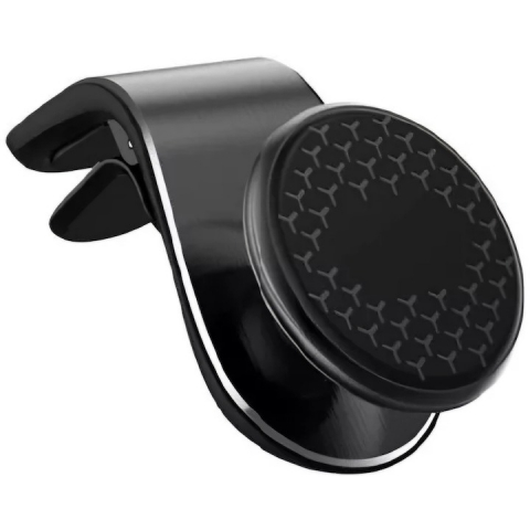Suport auto telefoane - Suport auto pentru telefon, prindere pe grila de ventilatie, magnetic, reglabil 360°, negru