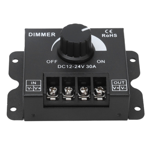 Dimmer pentru benzi LED, control manual, 12V-24V, 30A, negru [4]