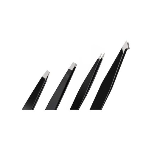 Set 4 pensete multifunctionale, diferite forme, pentru gene, sprancene, inox, husa din piele ecologica inclusa [6]