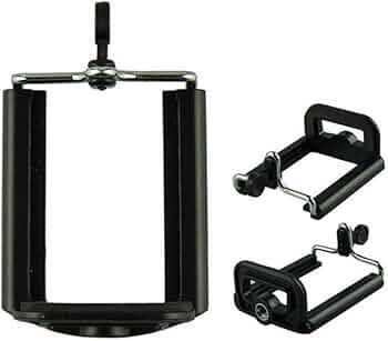 Suport telefon universal cu clips, cap cu bila reglabil si mini trepied de masa, montura 1/4 inch, ABS + metal, negru [1]