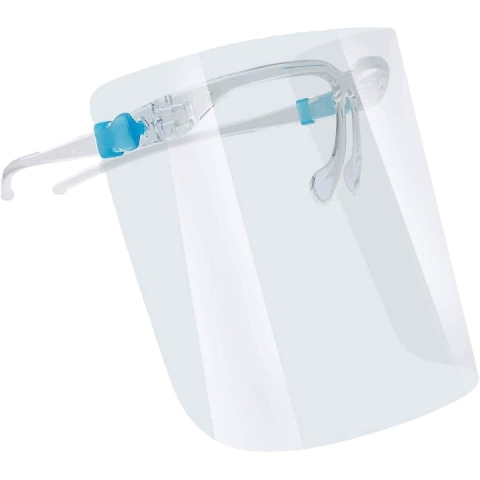 Viziera de protectie, cu rama de ochelari, transparenta, plastic, reutilizabila [12]