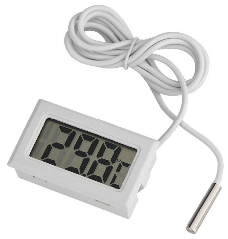 Termometru digital, afisaj LCD, cu sonda, -50˚C +70˚C, lungime cablu 95 cm, alb [8]