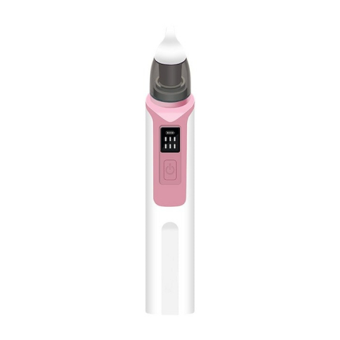 Crestere copil - Aspirator nazal pentru bebelusi, electric, 2 capete diferite si 11 filtre, 6 viteze, putere 487 mmHg, roz