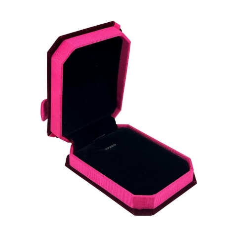 Cutie de bijuterii, cadouri, design cu funda, catifea, 10 x 7.5 x 3.5 cm, roz/visiniu [3]