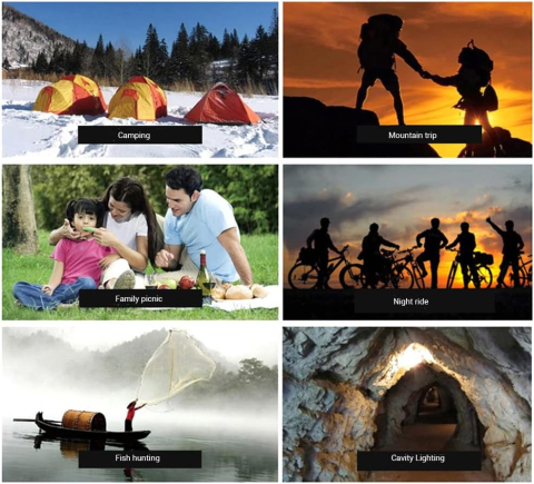 Set 2 lanterne breloc LED portocaliu, carabiniera cu 4 moduri iluminare + breloc LED compact cu 3 moduri, lumina rece, pentru chei si utilizare zilnica [3]