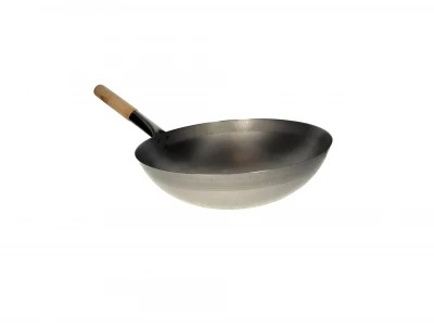 Tigaie Wok profesionala, din otel carbon cu fund rotund 30 cm [4]