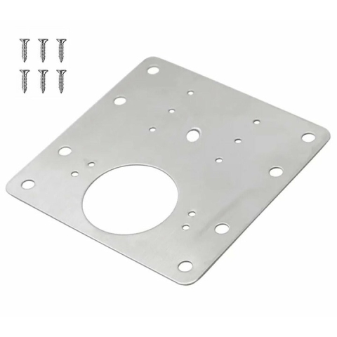 Set 4 placi pentru reparatii balamale, otel inoxidabil, suruburi incluse, 9 x 9 cm, argintiu [2]