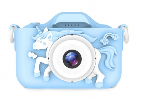 Alte jucarii copii - Aparat foto pentru copii,rezolutie 1080P HD,ecran 2 inch,12 MP, unicorn - Albastru