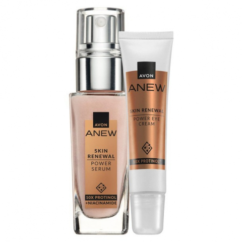 Tratamente faciale - Set Anew Power, Ser de fata 30 ml si crema de ochi 15 ml, de 10 ori mai mult protinol, Avon