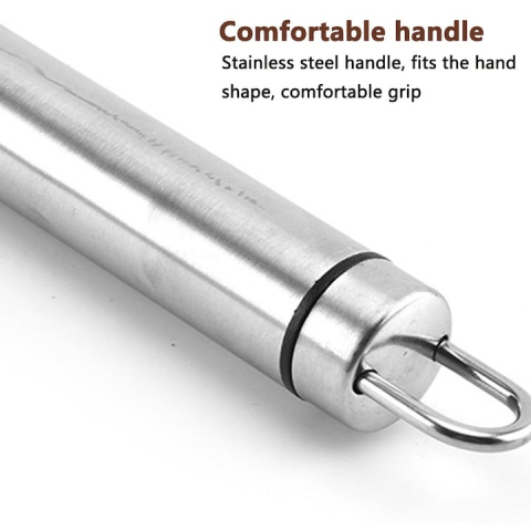 Cutit zimtat pentru cartofi, legume, otel inoxidabil, maner plastic, 22.5 x 6 cm, argintiu [7]