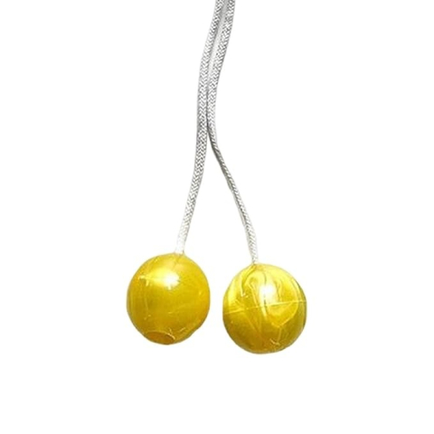 Set 2 bile clackers, jucarie interactiva, plastic, antistres, pentru copii, 4 cm, galben [2]